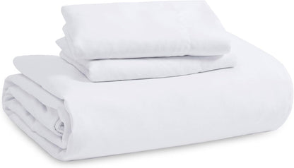 Bedsure Duvet Cover Set - King Size 4-Piece Extra Soft Cotton-Like Bedding in White | Includes Zipper Closure Duvet Cover 104x90 Inches, 2 Pillow Shams & Fitted Sheet