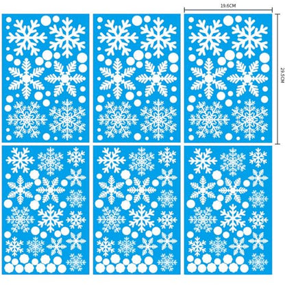 Snowflakes Window Clings - 6 Sheets White Snowflake Holiday Decorations - Winter Snowflake Decals for Windows & Glass Doors - Christmas Snowing Window Stickers - Variation of Snowflakes