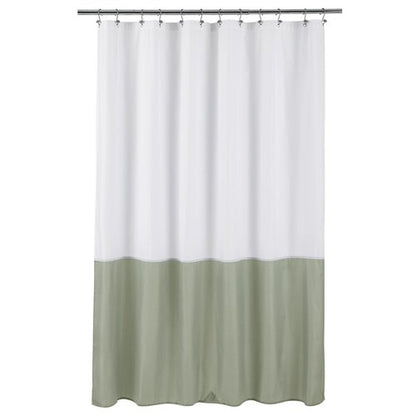 ALYVIA SPRING Waterproof Fabric Shower Curtain Liner - Soft & Light-Weight Cloth Shower Liner, 3 Bottom Magnets, Hotel Quality & Machine Washable - Standard Size 72x72, White and Sage