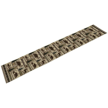 Cabin-11 Rustic Bear Deer Table Runner 13x90 Inches – Linen Kitchen Dinning Decor