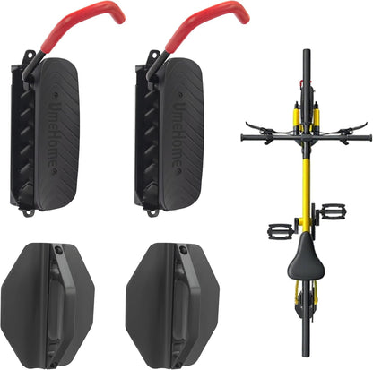 Swivel Bike Wall Mount | Space-Saving Bike Hangers for Garage - Sturdy Rack Holds Up to 77 lbs, Easy Install, 2 Pack