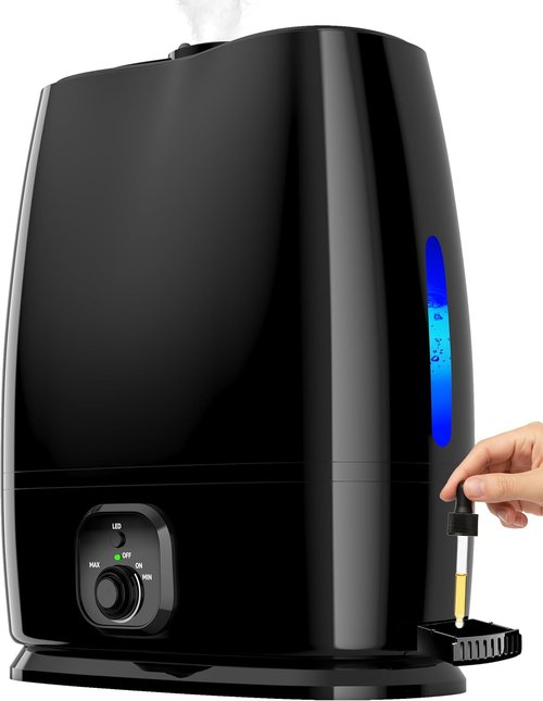 Everlasting Comfort 6L Humidifier - Quiet 50HR Runtime | No-Filter Cool Mist for Large Rooms, Baby Nursery & Allergies
