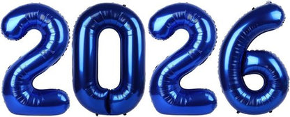 2026 Navy Blue Number Balloon - 40 Inch Party Decoration for New Year's Eve & Graduation Celebrations