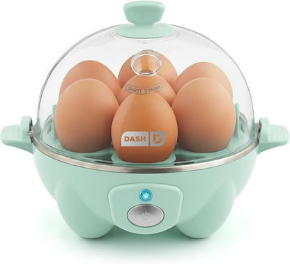 Dash Rapid Egg Cooker | Boiler, Poacher & Steamer - Holds 7 Eggs - Aqua - BPA Free & Dishwasher Safe