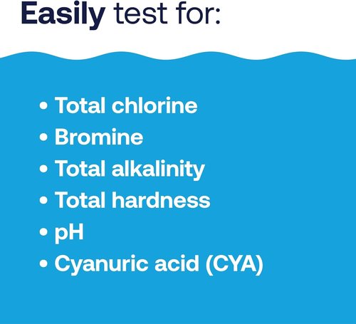 HTH 1274 Multi-Purpose 6-Way Test Strips - Accurate Swimming Pool Chemical Tester, 30 Count