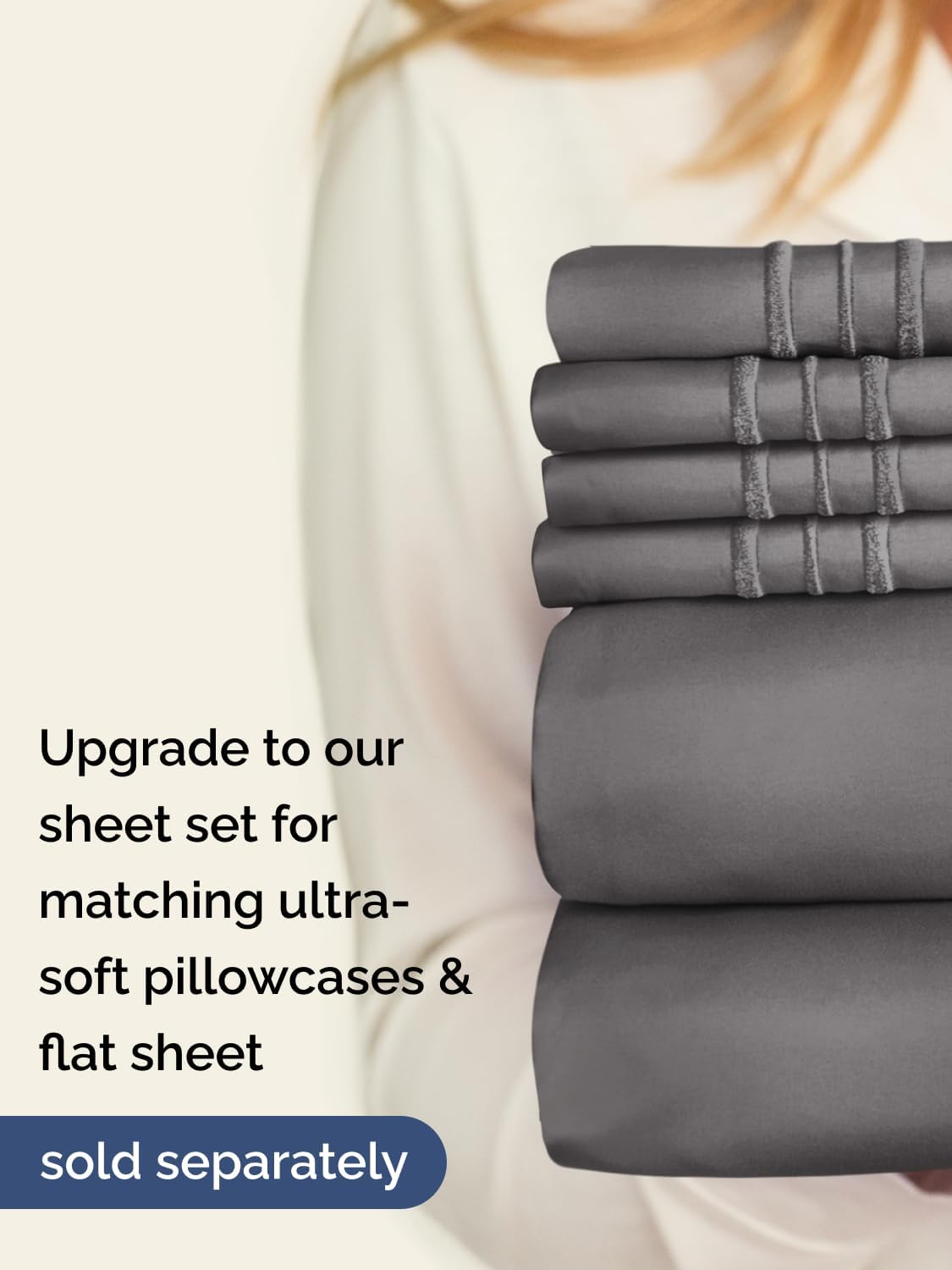 Skiennix Extra Deep Queen Fitted Sheet - Ultra Soft, Wrinkle-Free - Fits 18-24 Inch Mattresses - Dark Grey
