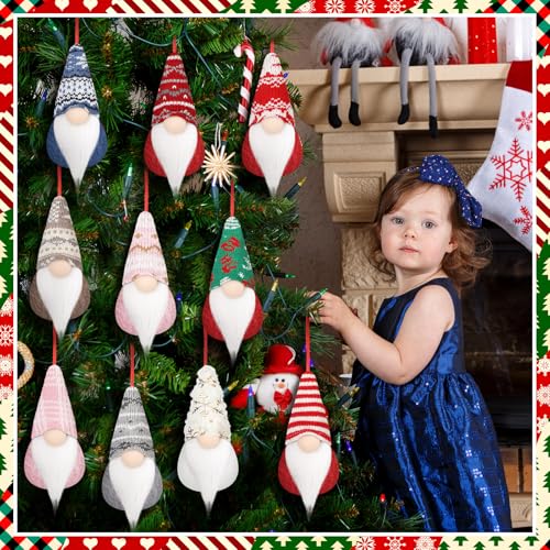 25 Pack Christmas Gnome Ornaments Gift Set with Greeting Cards & Bags - Festive Holiday Decor