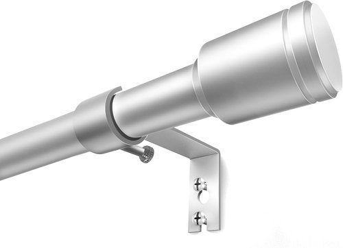 Adjustable Silver Curtain Rods by [Brand Name] - 5/8” Diameter, 30-90 Inch for 30-84 Inch Windows