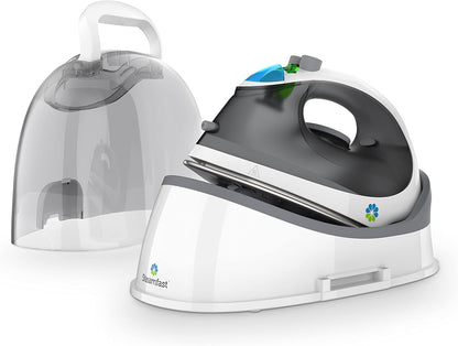 Steamfast SF-760 Portable Cordless Steam Iron - Non-Stick Sole Plate with Carrying Case | White
