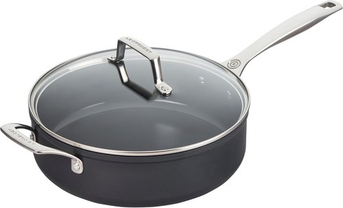 Le Creuset Non-Stick Ceramic Sauté Pan - 4.25 Qt with Glass Lid for Effortless Cooking