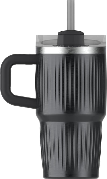 STANLEY Quencher H2.0 Tumbler - 20 oz Insulated Stainless Steel with Handle & Straw | Fluted Black