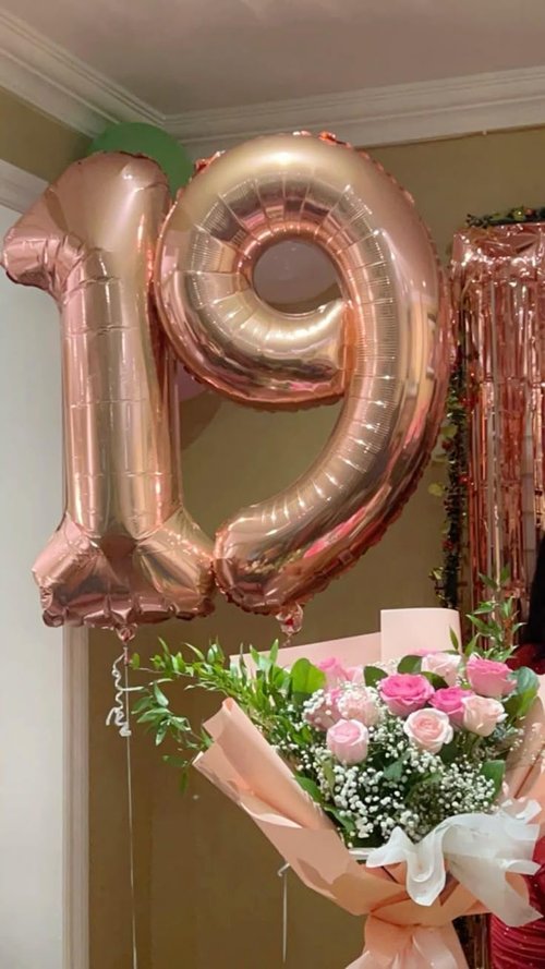 40-Inch Rose Gold Number 19 Balloons by [Brand Name] - Perfect Birthday Decoration for Men & Women