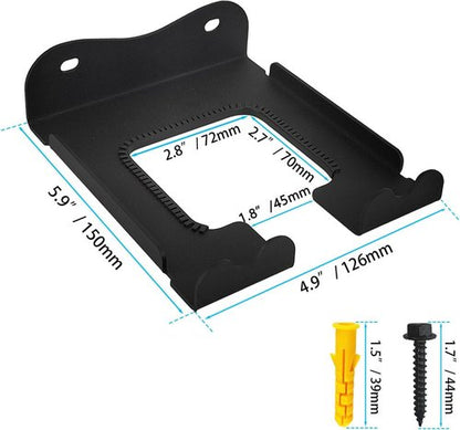 Ertuohg Garage Organizer - Heavy Duty Steel Trimmer Rack | Wall-Mounted Garden Tool Storage, Black, 5.9 x 4.9 x 1.5 Inches