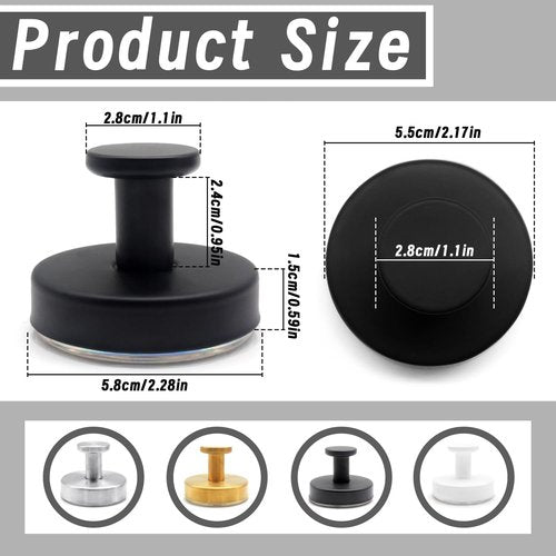 Benvo Suction Cup Hooks - No Drill Stainless Steel Hanging Hooks for Bathroom & Kitchen | 2 Pack, Black