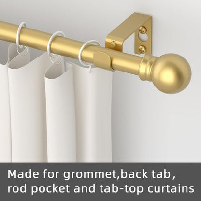 GXOACKJ Gold Curtain Rods - Heavy Duty 5/8 Inch Metal Set for Windows 32 to 62 Inch | 2 Pack with Brackets