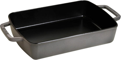 Staub Cast Iron Roasting Pan - 12-Inch x 8-Inch, Graphite Grey | Premium Quality Made in France
