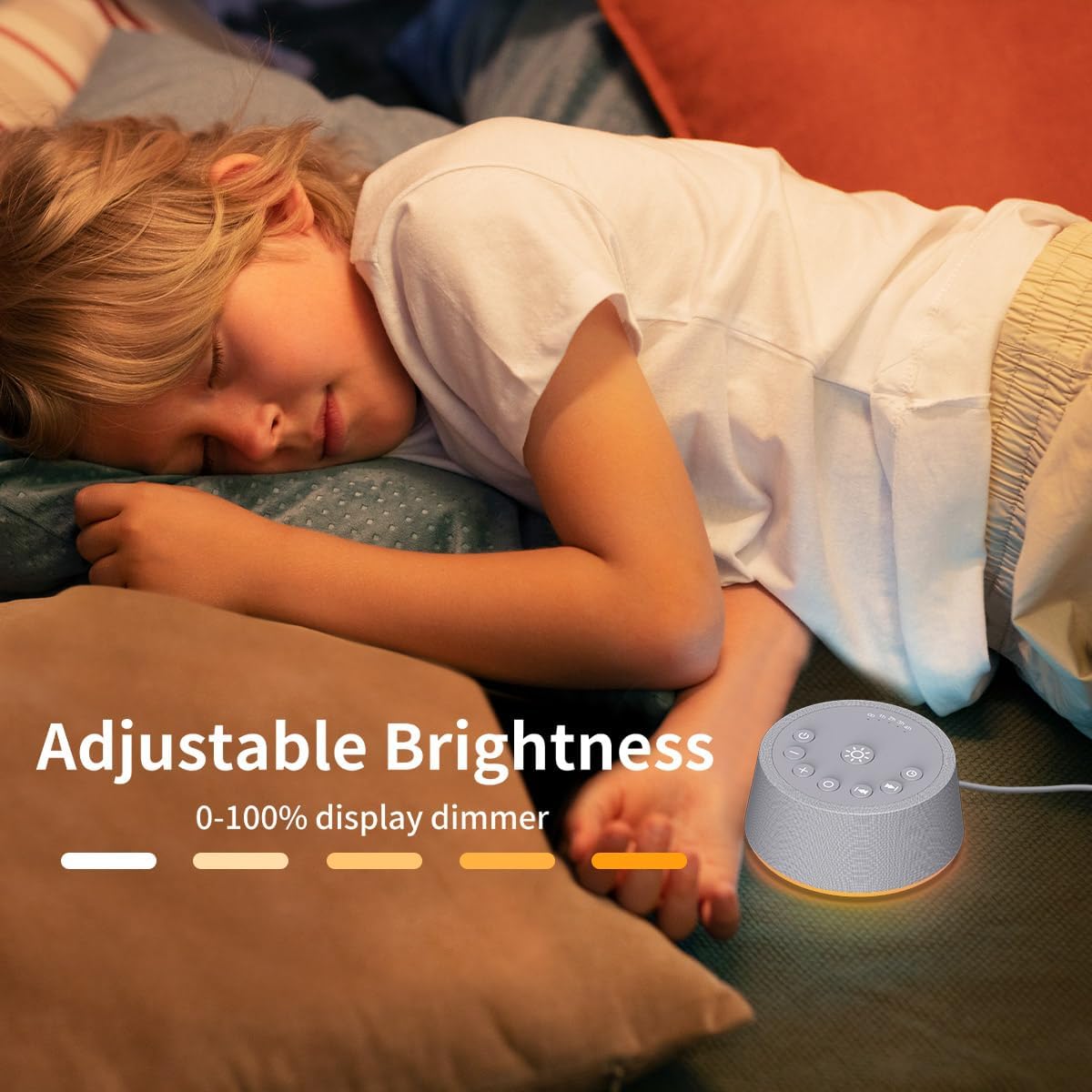 SoundLegend White Noise Machine - 32-Level Volume, 30 Soothing Sounds, 12 Color Lights | Compact Travel Gift