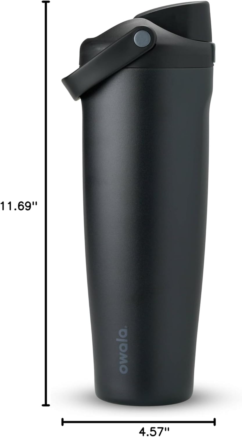 Owala FreeSip Sway - 40-Oz. Stainless Steel Water Bottle - Sleek Black Design