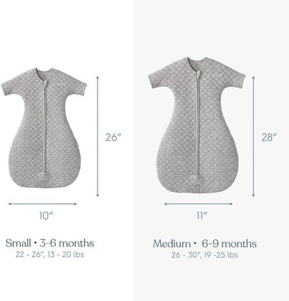 HALO Easy Transition SleepSack - Soft & Breathable Baby Sleep Sack | 100% Cotton, 1.0 TOG, Heather Grey, Small