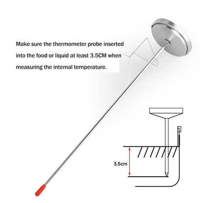 Skiennix Candy Thermometer - 2 Inch Large Dial & 9 Inch Stainless Steel Probe | Perfect for Frying, Desserts, and BBQ