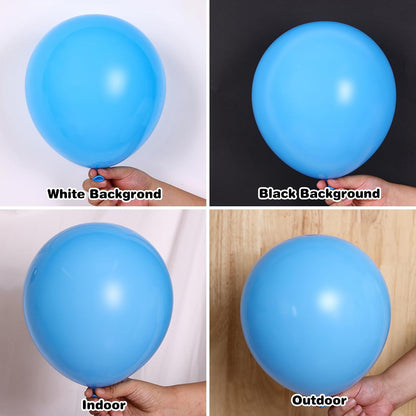 RUBFAC Light Blue Balloons - 129-Piece Set in Various Sizes for Graduation & Baby Shower Decor