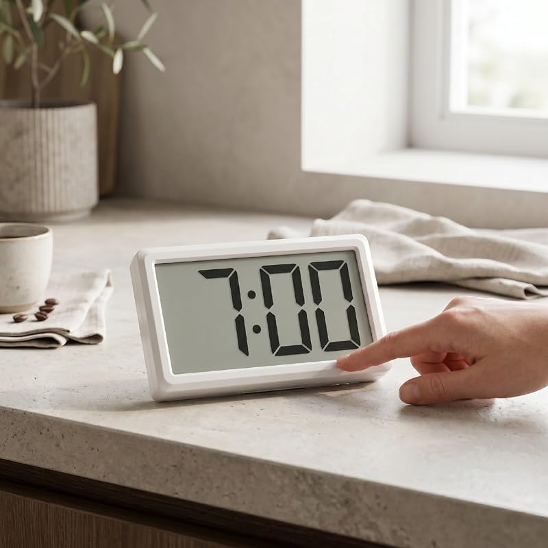 Magnetic Battery-Operated Digital Clock for Fridge, Locker, Cabinet