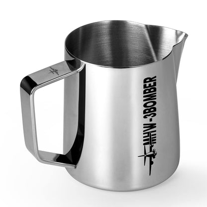 MHW-3BOMBER Espresso Steaming Pitcher Milk Frothing Pitcher Stainless Steel Milk Coffee Cappuccino Latte Art Barista Cup 16.9oz/500ml (Glossy) P5002S