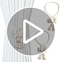 Blue Pearl Bow Curtain Tiebacks 2 Pack No-Drill Adjustable Home Decor