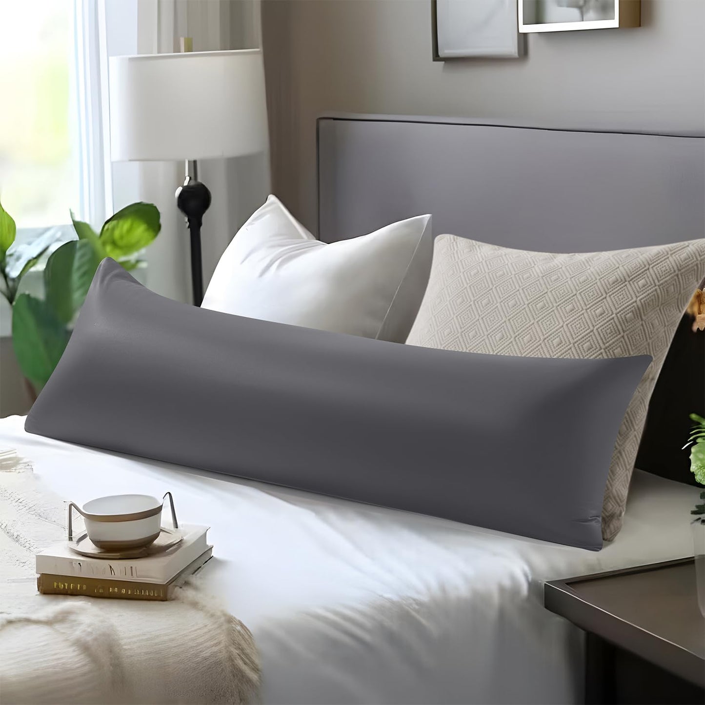 Body Bamboo_ Cooling Pillowcases Long Pillow Cases Breathable Cool Silky Soft Moisture Wicking for Hot Sleepers,Hair and Skin Friendly