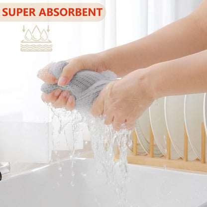 Homaxy 100% Cotton Kitchen Dish Towels - Ultra Soft & Absorbent Quick Drying | 13 x 28 Inches, 12-Pack, Light Gray