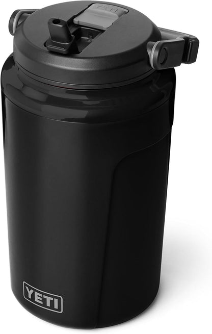 YETI Silo Half Gallon Insulated Water Jug - Leakproof Sports Bottle with Straw Cap & Fence Hook - Keeps Drinks Ice-Cold, Black