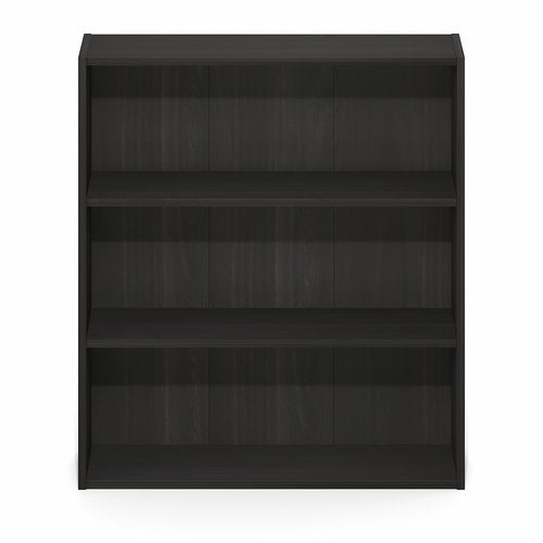 Furinno Basic Book Shelf, 3-Tier Bookshelf, Storage Organizer Bookcase with Open Shelf, 7 x 24 x 26, for Living Room, Bedroom, Home Office, Espresso