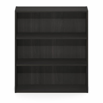 Furinno Basic Book Shelf, 3-Tier Bookshelf, Storage Organizer Bookcase with Open Shelf, 7 x 24 x 26, for Living Room, Bedroom, Home Office, Espresso