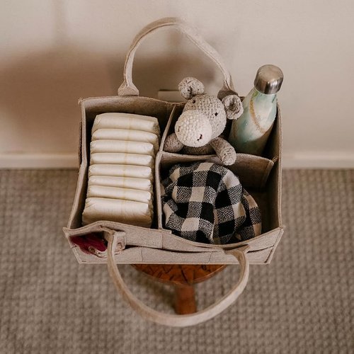 Diaper Caddy | Nursery Storage Bin & Car Organizer for Diapers & Baby Wipes - Stylish & Functional