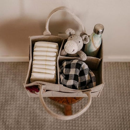 Diaper Caddy | Nursery Storage Bin & Car Organizer for Diapers & Baby Wipes - Stylish & Functional