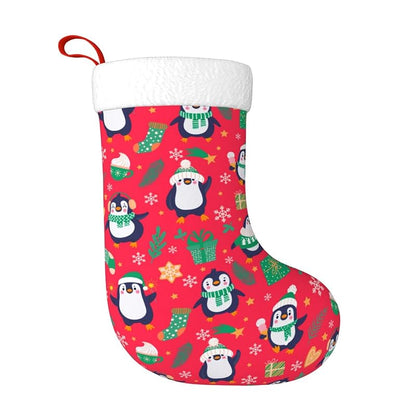 Personalized 18-Inch Christmas Stocking - Cute Funny Penguins Kids Stocking