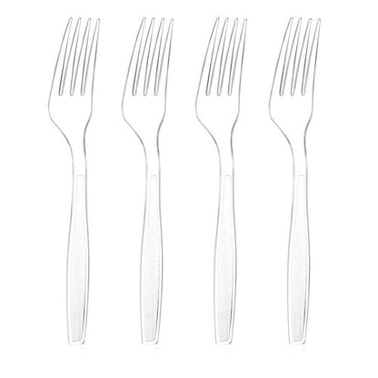 Bosizhang 180 Count Extra Heavy Duty Clear Plastic Forks, 7.1" Solid and Durable Disposable Plastic Forks Bulk, BPA-Free & Heat Resistant, Plastic Utensils for Parties, Events and Daily Use