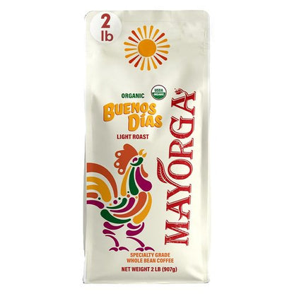 Mayorga Organic Coffee - 2lb Buenos Dias Light Roast Whole Bean | Specialty Grade 100% Arabica, Citrusy Flavor