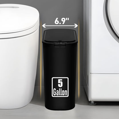 TIPGO 5 Gallon Motion Sensor Trash Can - Touchless Automatic Garbage Bin for Bathroom & Office (Black)