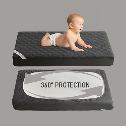 BEDLORE Waterproof Mattress Protector - Soft Gray Crib Pad, Noiseless & Machine Washable, 2 Pack (52''x28'')