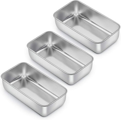 E-far Stainless Steel Loaf Pan Set - 9 x 5 Inch Non-Toxic Bakeware for Bread & Meatloaf | Easy Release & Dishwasher Safe