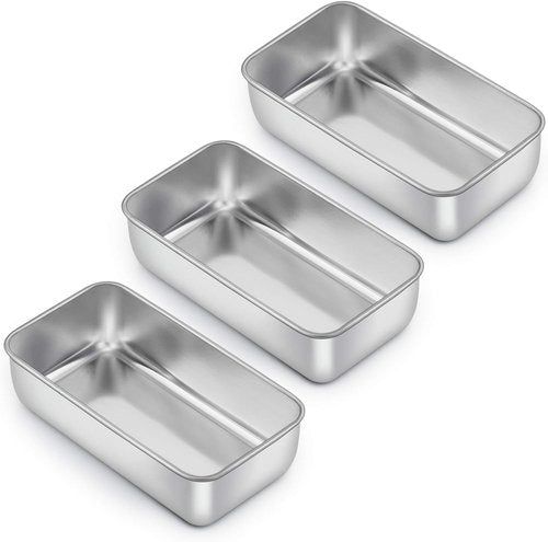 E-far Stainless Steel Loaf Pan Set - 9 x 5 Inch Non-Toxic Bakeware for Bread & Meatloaf | Easy Release & Dishwasher Safe