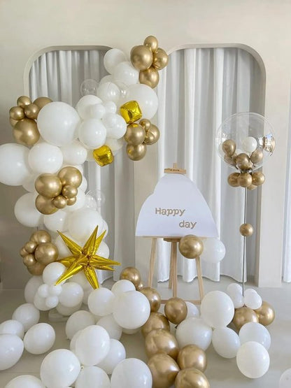 FOTIOMRG 120pcs White Latex Balloons - 5 Inch Helium Quality for Birthday & Wedding Decor