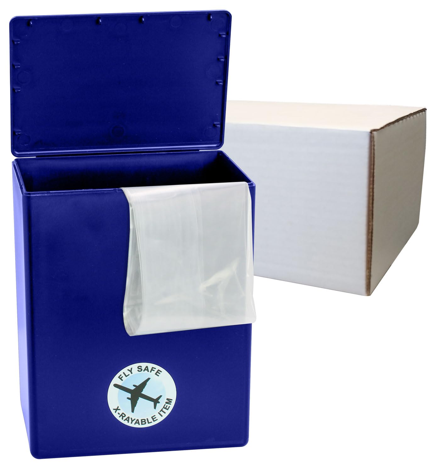 TSA Approved Fly-Safe and Temporary Travel Cremation Urn Kit for Human Ashes - Airline Friendly - 200 Cubic Inch Capacity - Airline-Ready Blue Plastic Urn with Included Travel Box