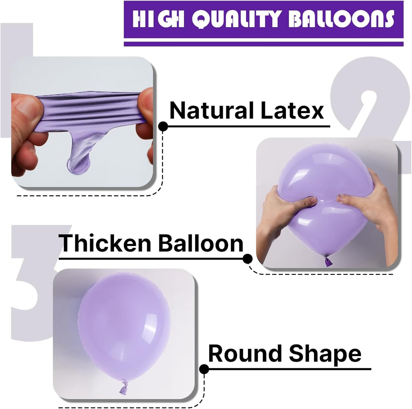 PartyWoo Pearl Lavender Balloons - 100pcs 5-Inch Light Pastel Purple Latex Helium Balloons for Bachelorette & Birthday Parties