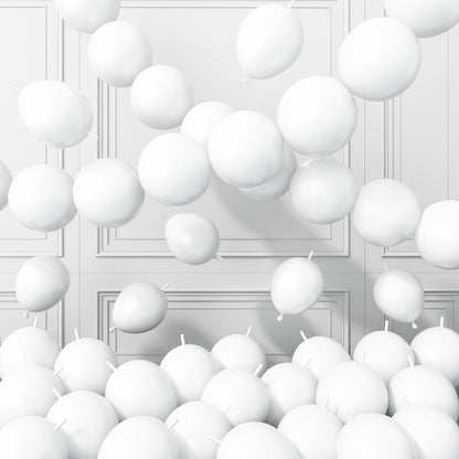White Link Balloons - 120 Pcs 6-Inch Latex Balloons for Birthday, Baby Shower & Wedding Decor