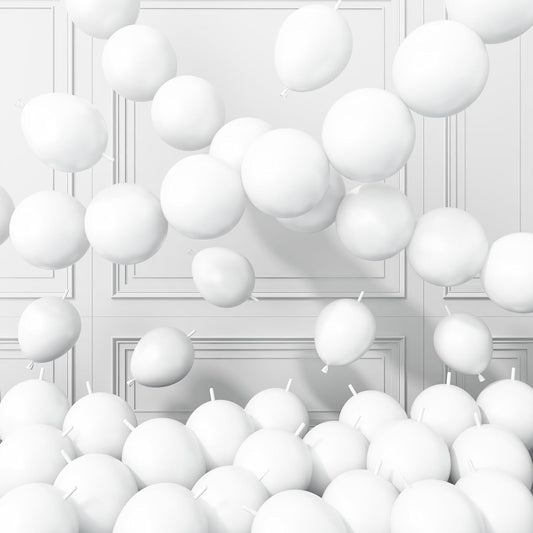 White Link Balloons - 120 Pcs 6-Inch Latex Balloons for Birthday, Baby Shower & Wedding Decor