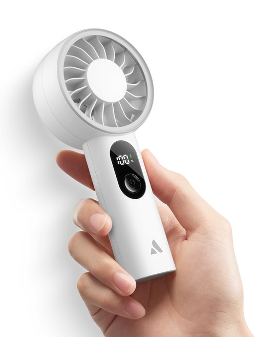 Aecooly Mighty Portable Fan, Powerful Handheld Fan, USB Rechargeable [10H Max Cooling Time], Mini Personal Battery Powered, Pocket for Travel, Summer, Gifts for Women, Girls -White