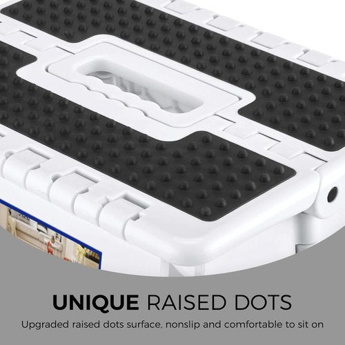 ACKO Folding Step Stool - 13" Heavy Duty Design for Adults & Kids | Versatile White Kitchen & Garden Use