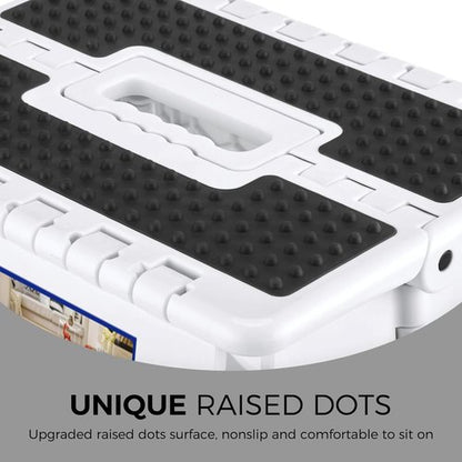 ACKO Folding Step Stool - 13" Heavy Duty Design for Adults & Kids | Versatile White Kitchen & Garden Use